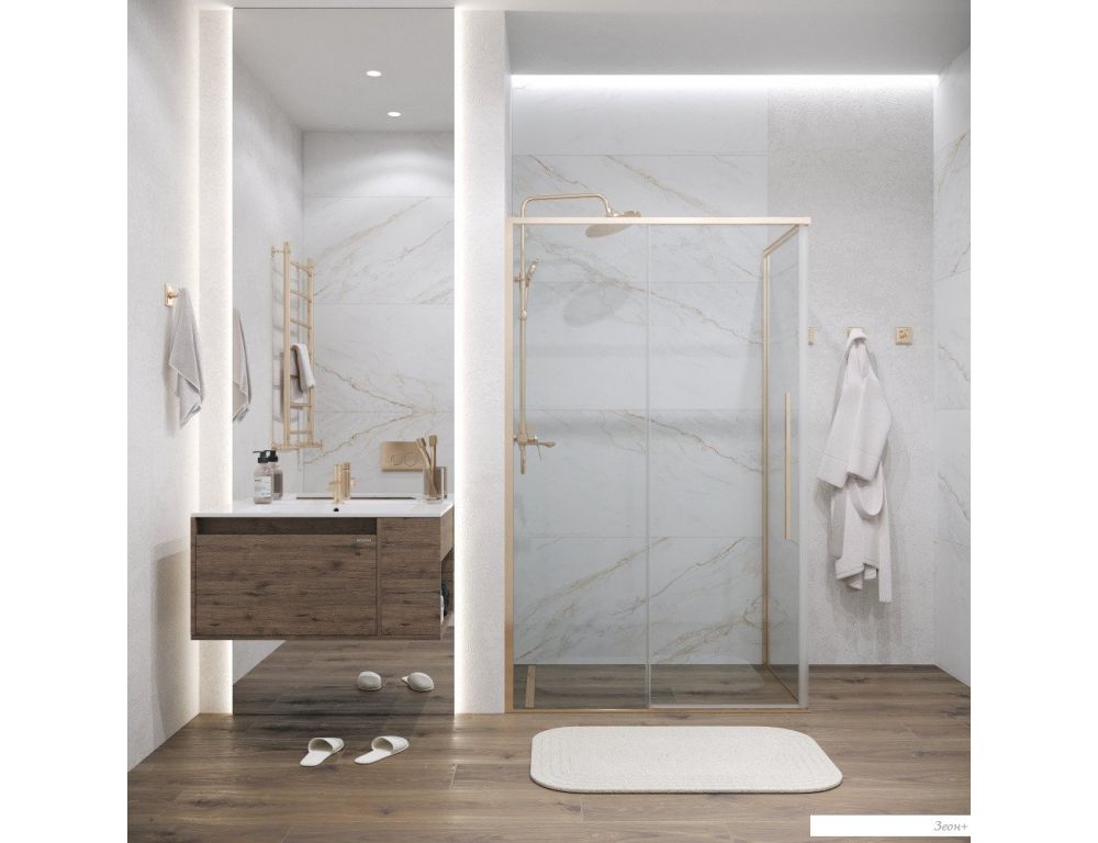Душевой уголок Grossman Galaxy 140x80x195 120.K33.01.1480.32.00 (золото сатин/стекло прозрачное)