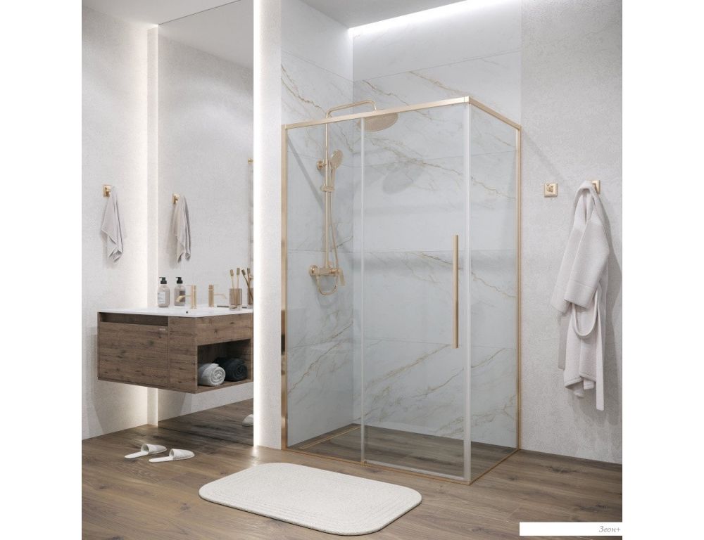 Душевой уголок Grossman Galaxy 140x80x195 120.K33.01.1480.32.00 (золото сатин/стекло прозрачное)