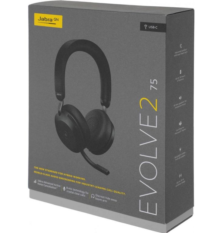 Офисная гарнитура Jabra Evolve2 75 MS Stereo USB-C (черный)
