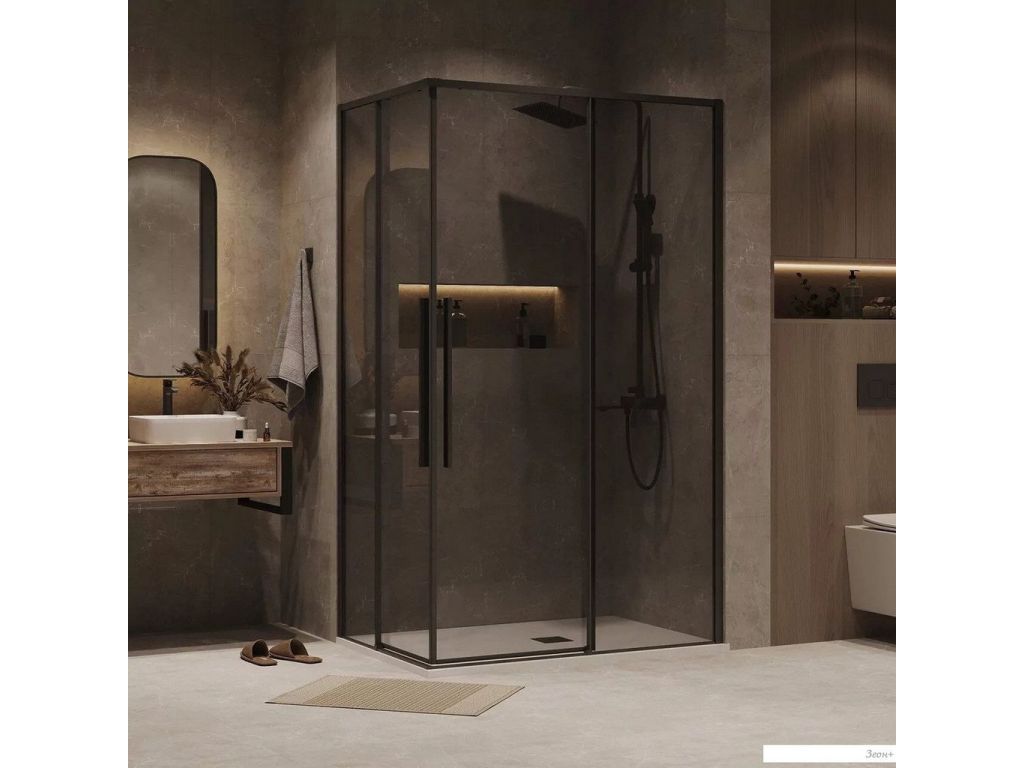 Душевая дверь Grossman Galaxy 100x195 1/2.K33.01.10.21.10 (черный матовый/тонированное стекло)