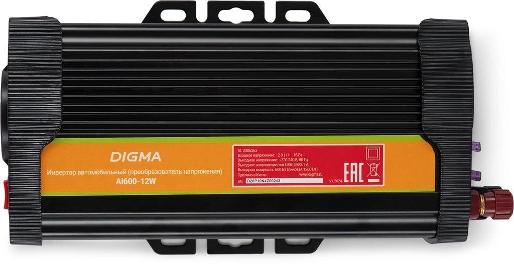 Автомобильный инвертор Digma AI600-12W
