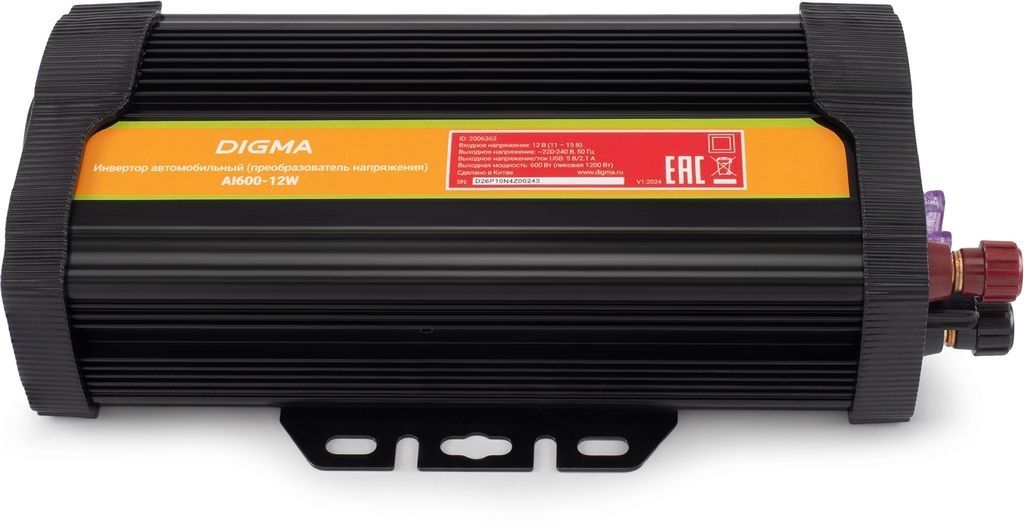Автомобильный инвертор Digma AI600-12W