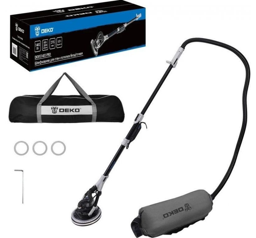 Шлифмашина для стен и потолков Deko DKWS1400 Pro 085-1062 (сумка)
