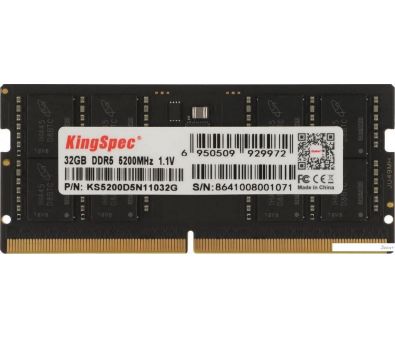   KingSpec 32 DDR5 SODIMM 5200  KS4800D5N11032G
