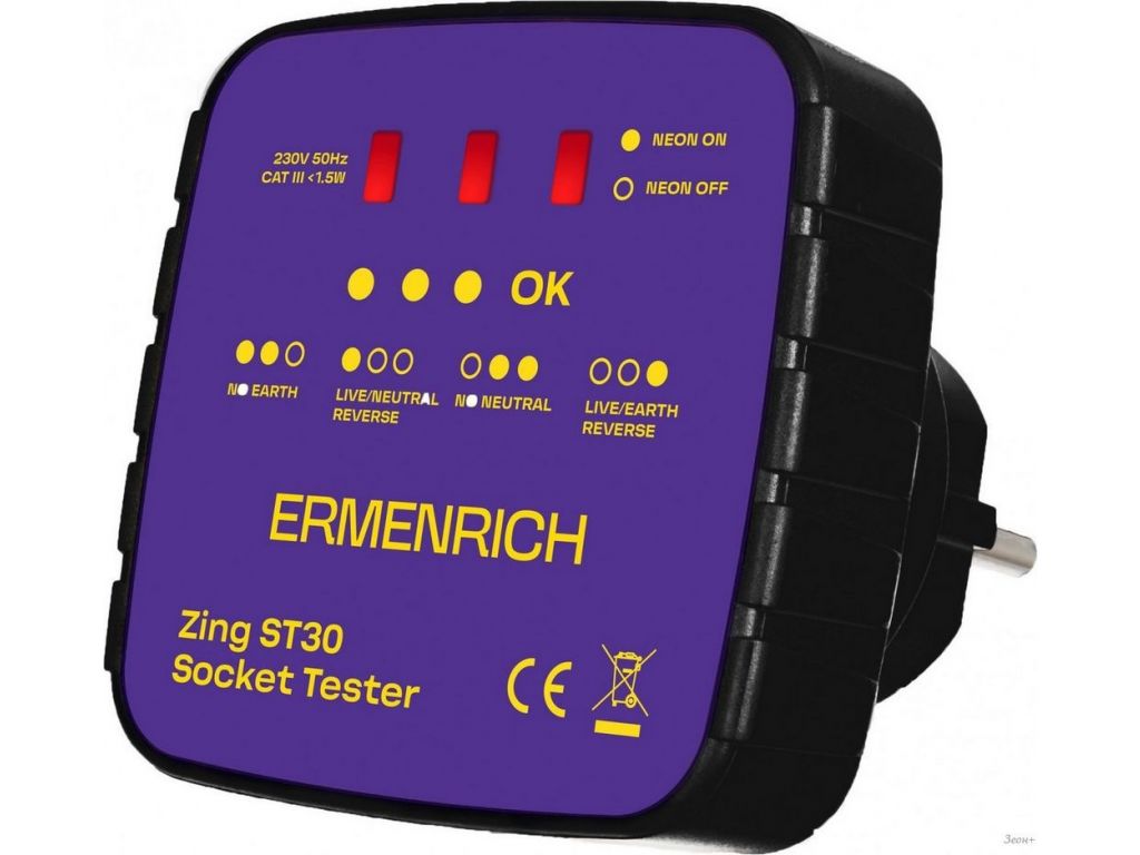 Тестер розеток Ermenrich Zing ST30