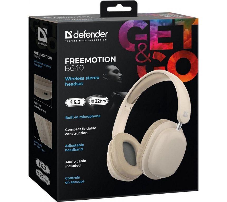 Наушники Defender FreeMotion B640 (бежевый)