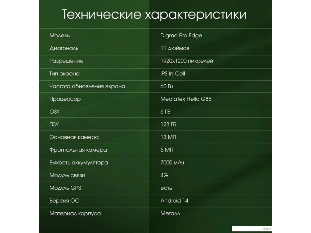 Планшет Digma Pro Edge 4G 6GB/128GB (мятный)