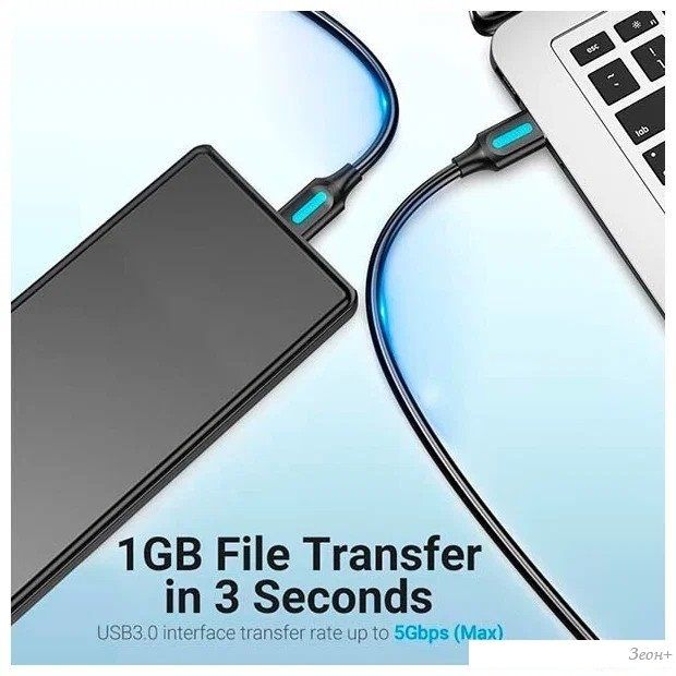 Кабель Vention COPBD USB Type-A - microUSB Type-B (0.5 м, черный)