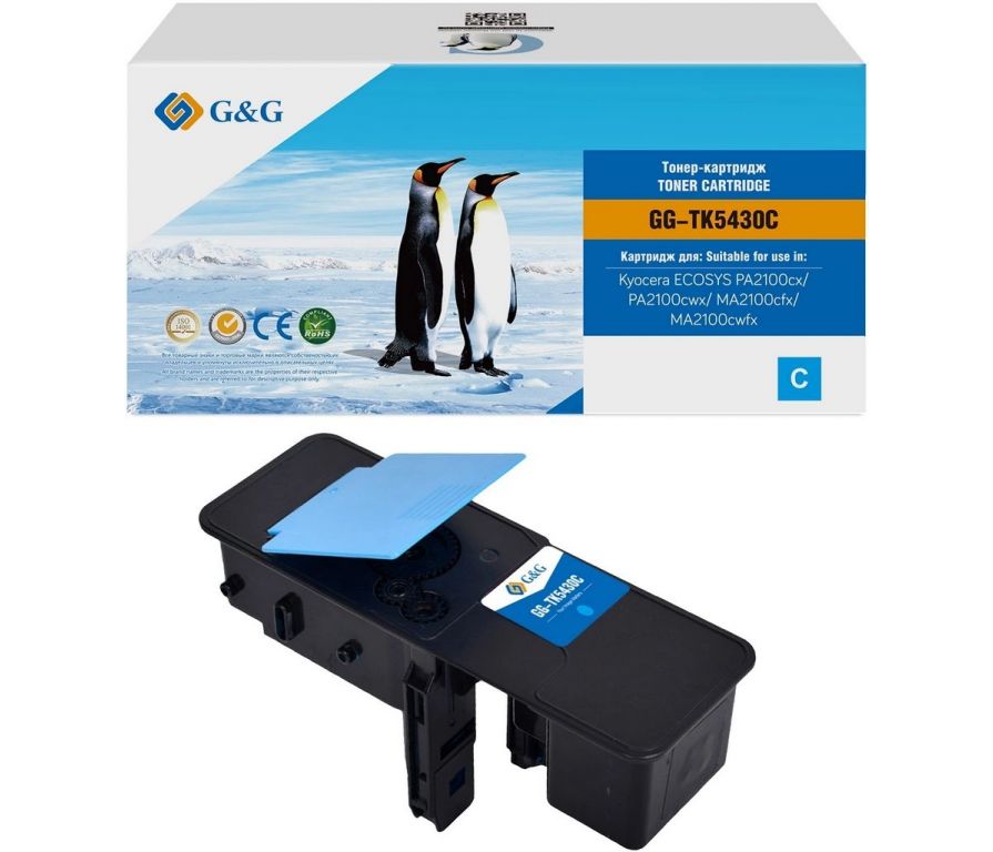 Картридж лазерный G&G GG-TK5430C TK-5430C голубой (1250стр.) для Kyocera Ecosys PA2100cx/PA2100cwx/MA2100cfx/MA2100cwfx