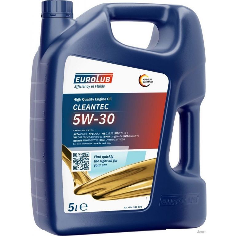 Моторное масло EUROLUB Cleantec 5W-30 ACEA C2/C3 5л
