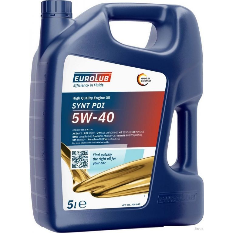 Моторное масло EUROLUB Synt PDI 5W-40 BMW LL-04 5л