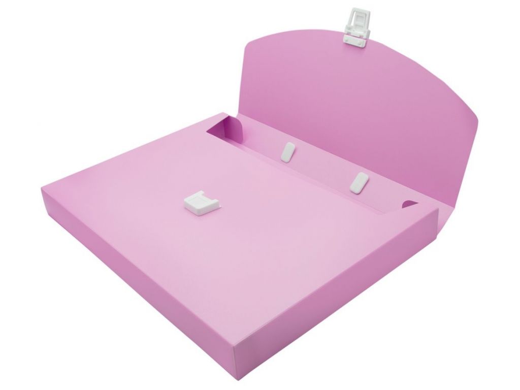 Портфель Бюрократ Pastel PASTPP01PINK 1 отдел. A4 пластик 0.7мм розовый