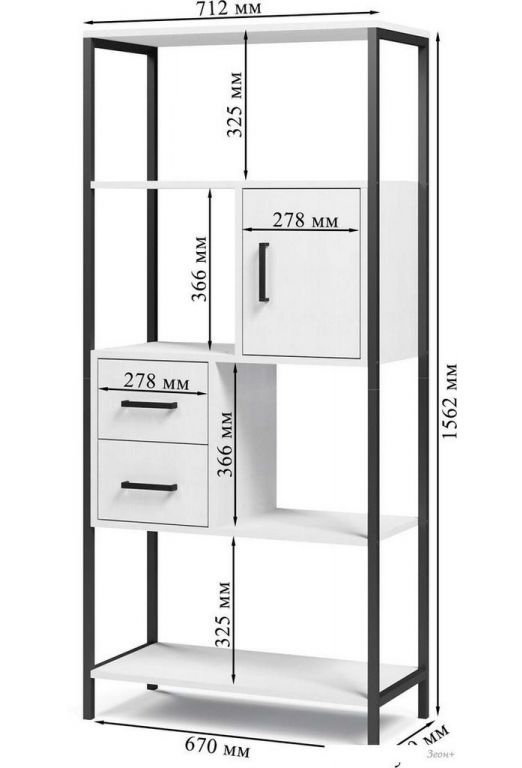 Стеллаж Mio Tesoro Cool Joy Loft (белый/черный)