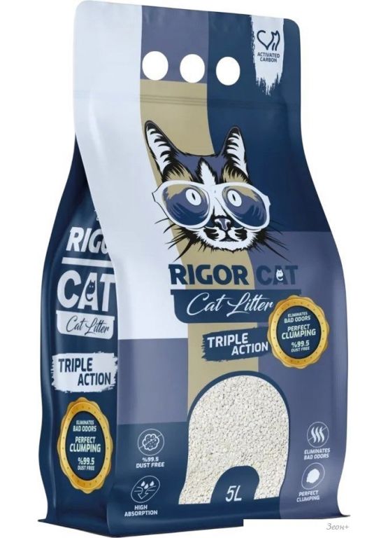 Наполнитель для туалета Rigor Cat Активированный уголь (5л)