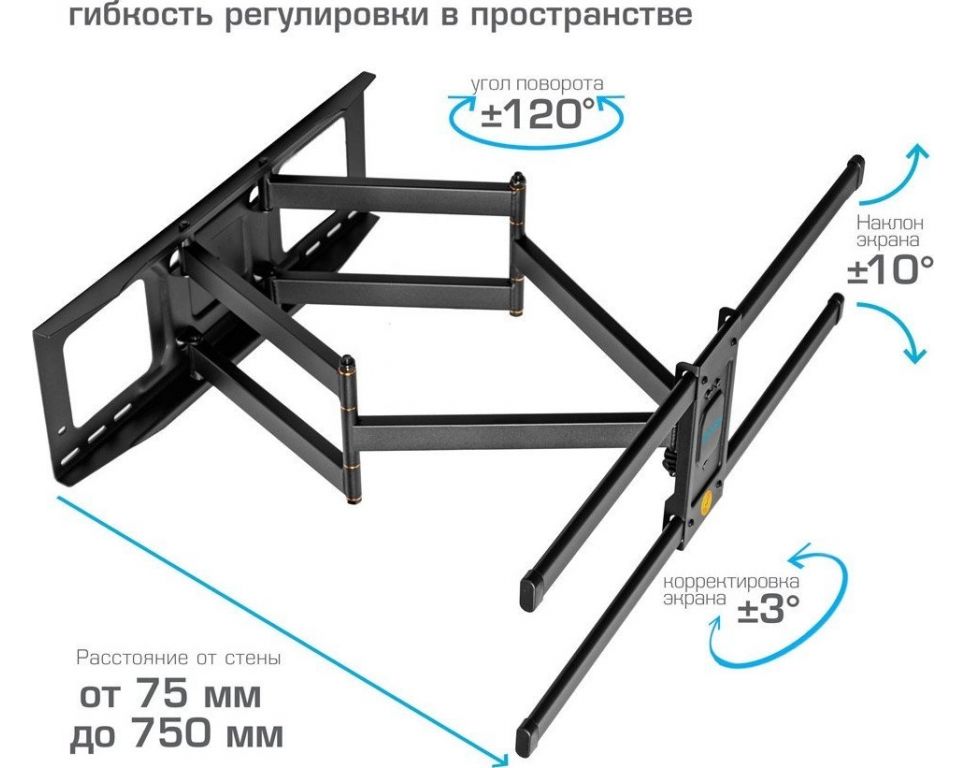 Кронштейн для телевизора Tuarex Alta-660 (черный)