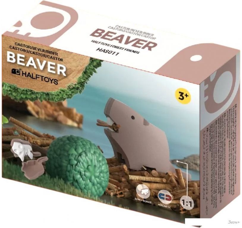 Магнитный конструктор Halftoys Animal Бобр HAS011