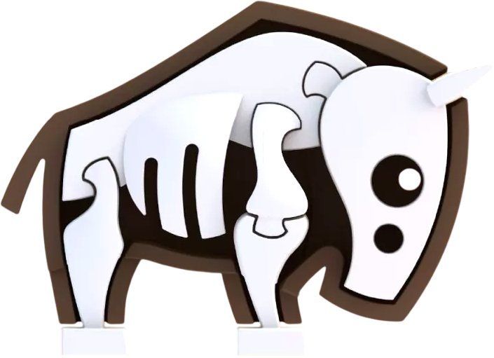 Магнитный конструктор Halftoys Animal Гну HAS003
