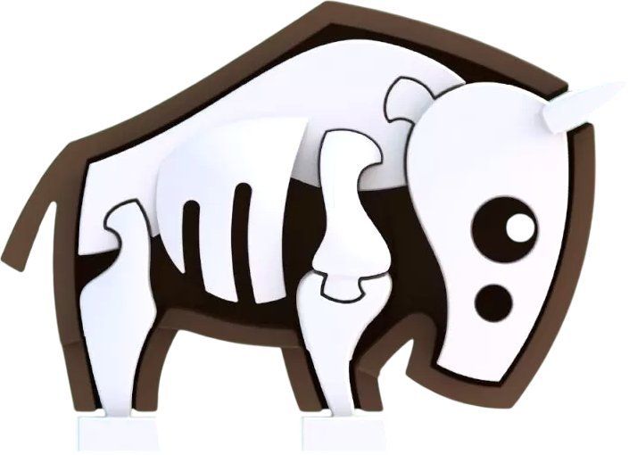 Магнитный конструктор Halftoys Animal Гну с диорамой HA003