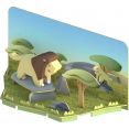 Магнитный конструктор Halftoys Animal Лев с диорамой HA001