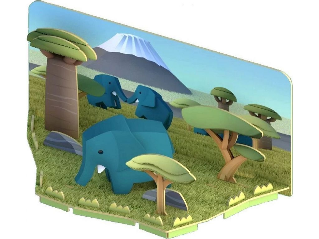 Конструктор Halftoys Animal Слон с диорамой HA004