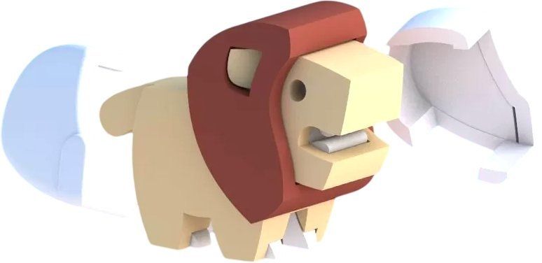 Магнитный конструктор Halftoys Baby Animal Лев HAB001