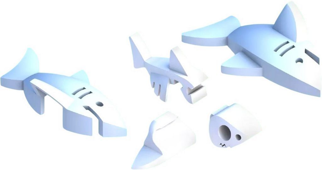Магнитный конструктор Halftoys Ocean Белая акула с диорамой HO006