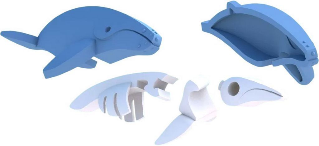 Магнитный конструктор Halftoys Ocean Горбатый кит с диорамой HO004