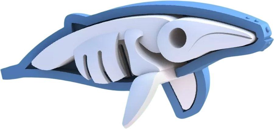 Магнитный конструктор Halftoys Ocean Горбатый кит с диорамой HO004