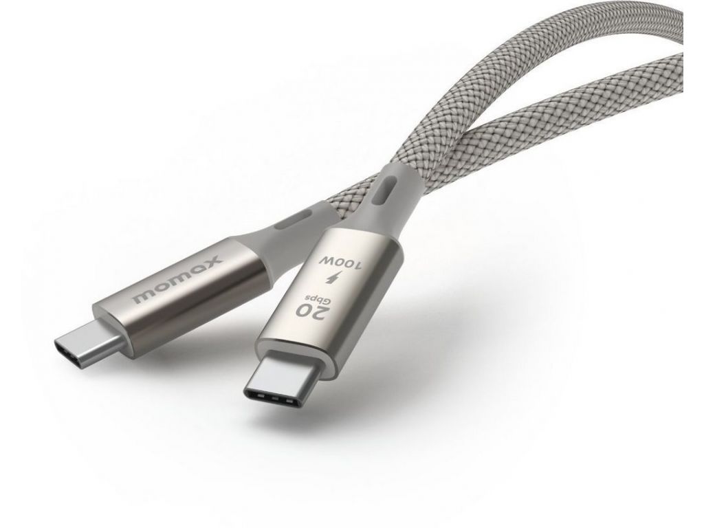 Кабель Momax DC31L USB 3.2 Gen 2x2 Type-C - USB 3.2 Gen 2x2 Type-C (1 м, серебристый/серый)