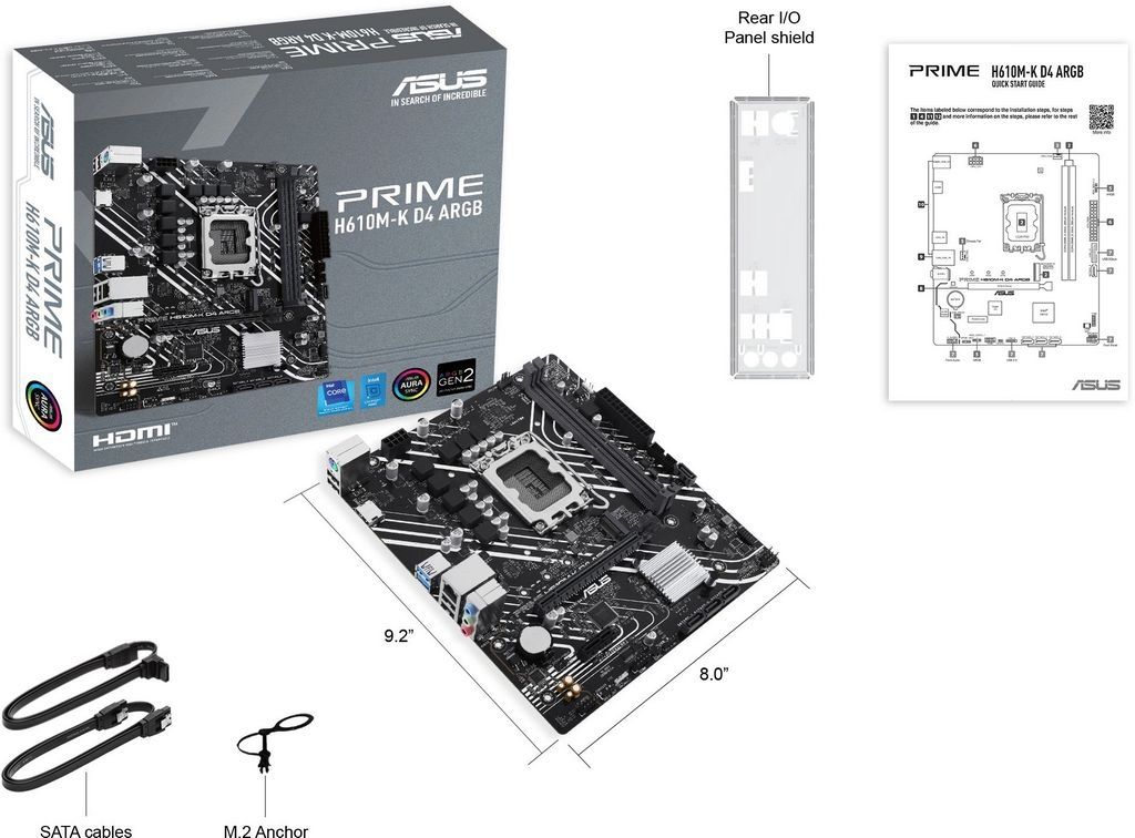 Материнская плата ASUS Prime H610M-K D4 ARGB