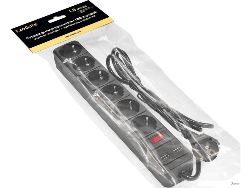 Сетевой фильтр ExeGate SP-6-USB-1.8B