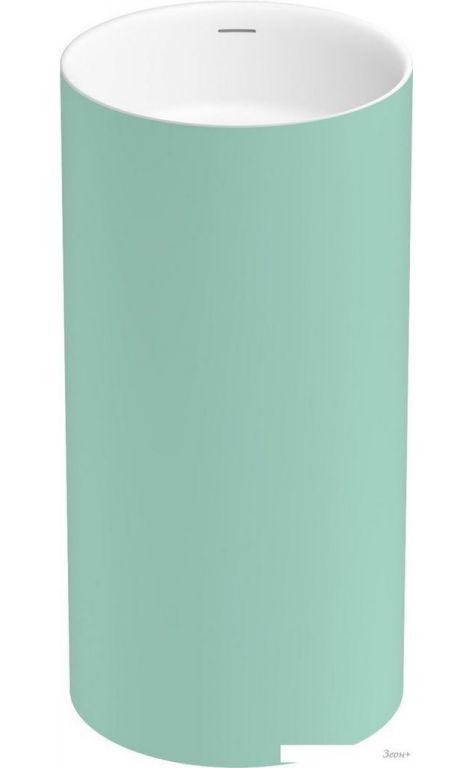 Умывальник Wellsee Chalice Perfection 230620000 (отдельностоящий, без отверстия под смеситель, цвет матовый светло-зеленый/глянцевый белый)