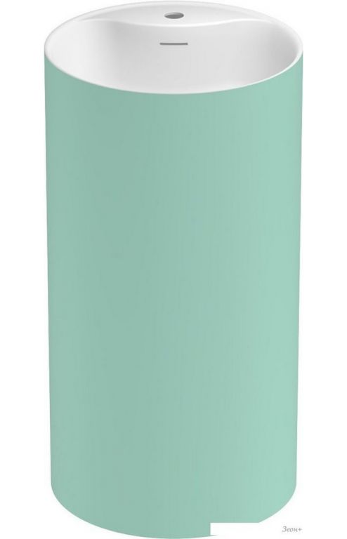 Умывальник Wellsee Chalice Perfection 230627000 (отдельностоящий, с отверстием под смеситель, цвет матовый светло-зеленый/глянцевый белый)