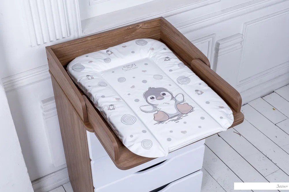 Пеленальный матрас Sweet Baby Pinguino New Crema 48x71 (пингвин бежевый)