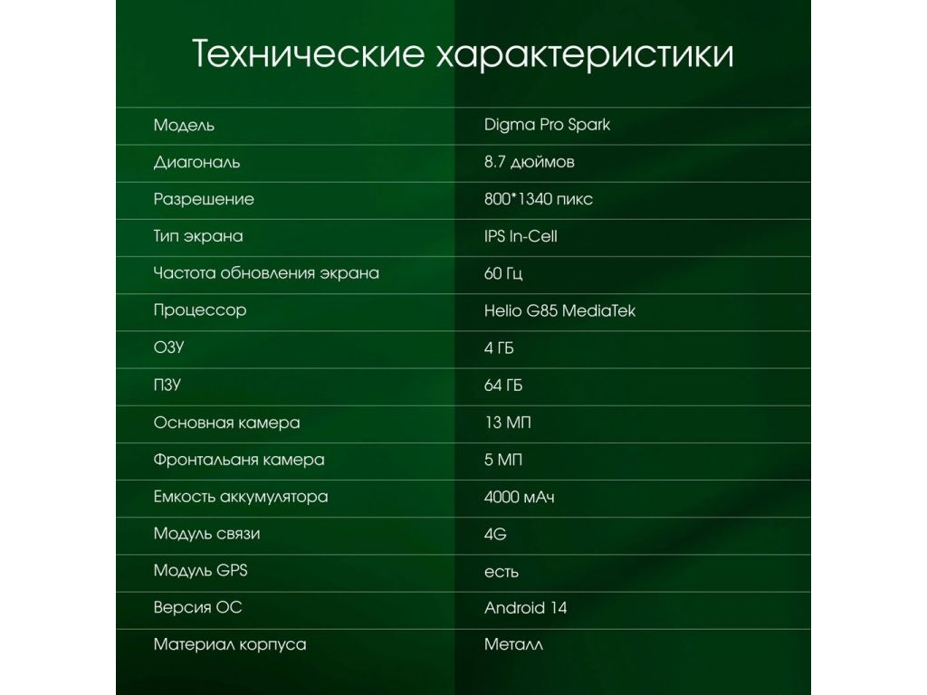 Планшет Digma Pro Spark 4G 4GB/64GB (темно-серый)