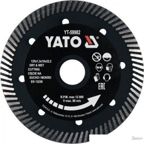 Отрезной диск алмазный Yato YT-59982