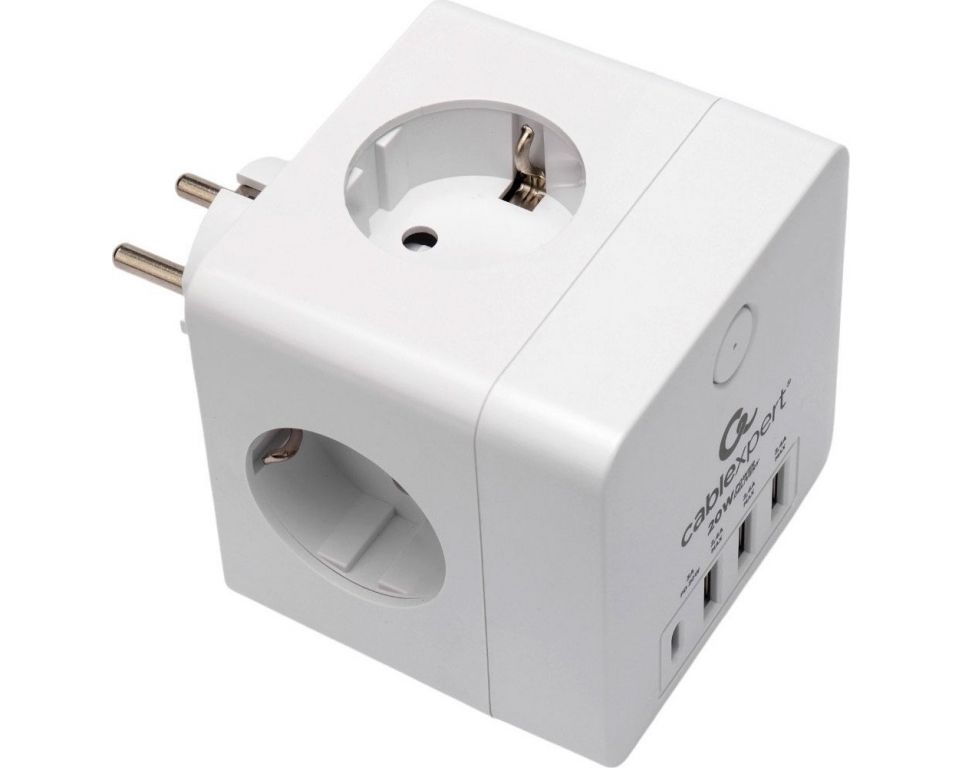 Сетевой фильтр Cablexpert CUBE-4-СU3-W