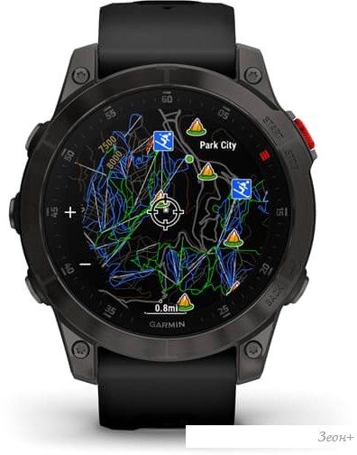 Умные часы Garmin Epix Sapphire Gen 2 (черный титан/черный)
