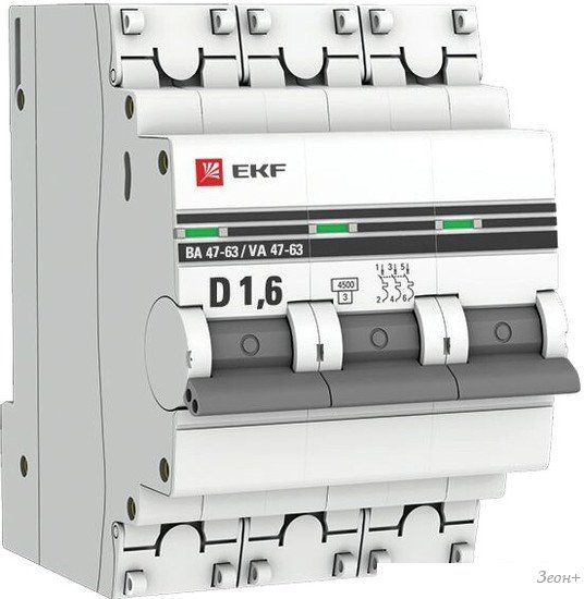 Выключатель автоматический EKF PROxima ВА 47-63 mcb4763-3-1.6D-pro