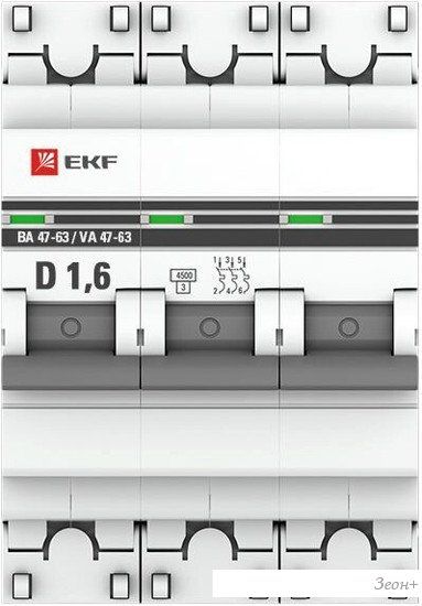 Выключатель автоматический EKF PROxima ВА 47-63 mcb4763-3-1.6D-pro