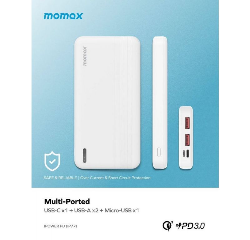 Внешний аккумулятор Momax iPower PD IP77 10000mAh (белый)
