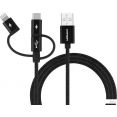 Кабель Momax DX1D OneLink 3-in-1 USB Type-A - Lightning/microUSB/USB Type-C (1 м, черный)