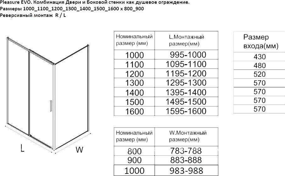 Душевая стенка Aquanet Pleasure Evo 100 AE65-F100-BT (черный анодированный)