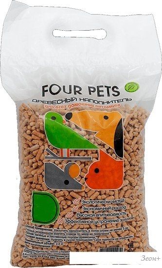 Наполнитель для туалета Four Pets древесный 7 л