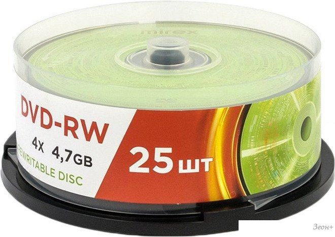DVD-RW диск Mirex 4.7Gb 4x UL130032A4M (25 шт.)