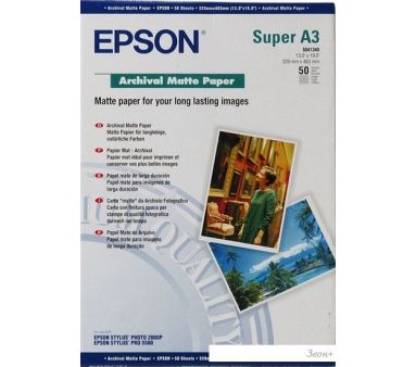  Epson Archival Matte Paper A3+ 50  (C13S041340)