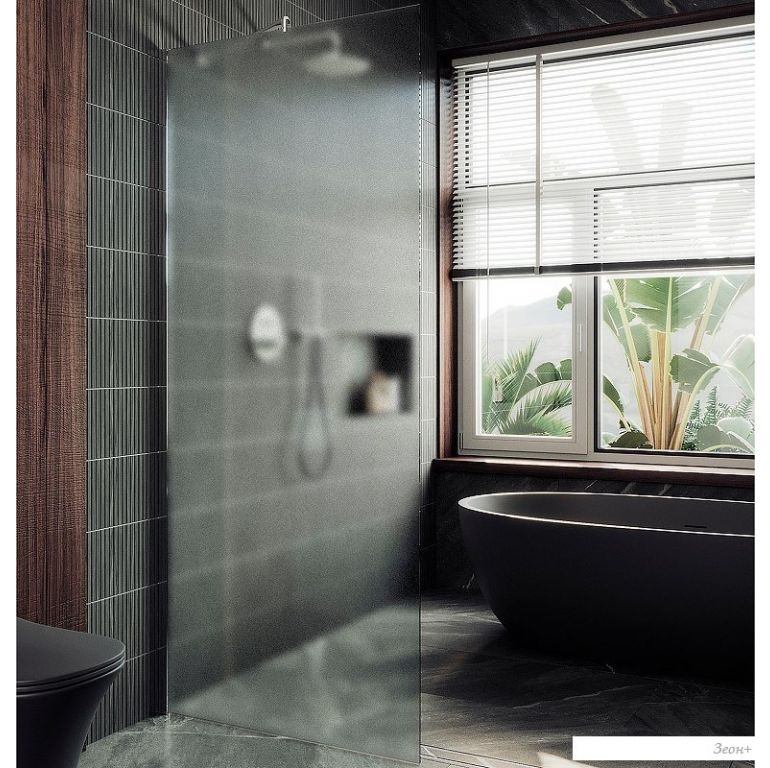 Душевая стенка MaybahGlass 89x195 MGD-690-4ш (сатин стекло/хром глянцевый)