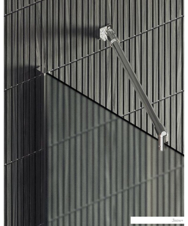 Душевая стенка MaybahGlass 89x195 MGD-690-4ш (сатин стекло/хром глянцевый)