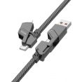 Кабель Borofone BU43 USB Type-C/Lighting - USB Type-C/USB Type-A (1.2 м, черный)