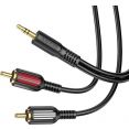 Кабель Borofone BL11 3.5 Jack - 2xRCA (1.5 м, черный)
